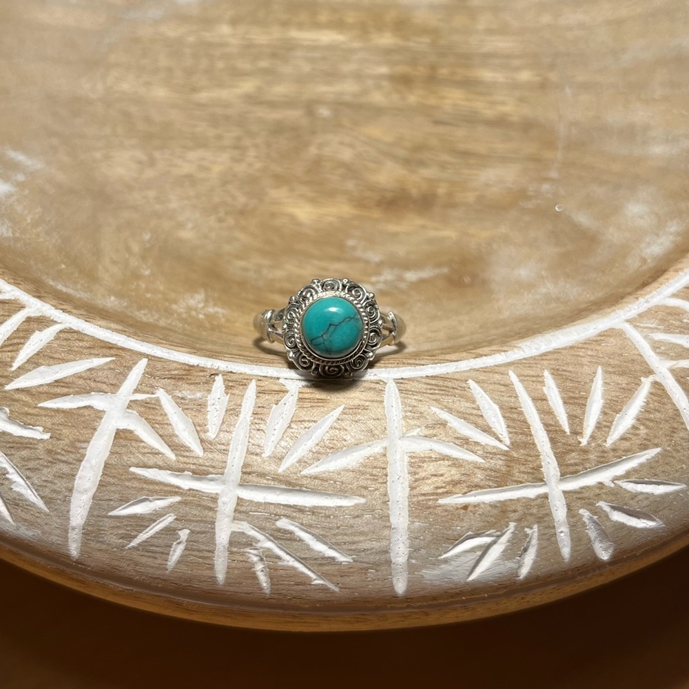 Turquoise 925 Sterling Silver Adjustable Ring
